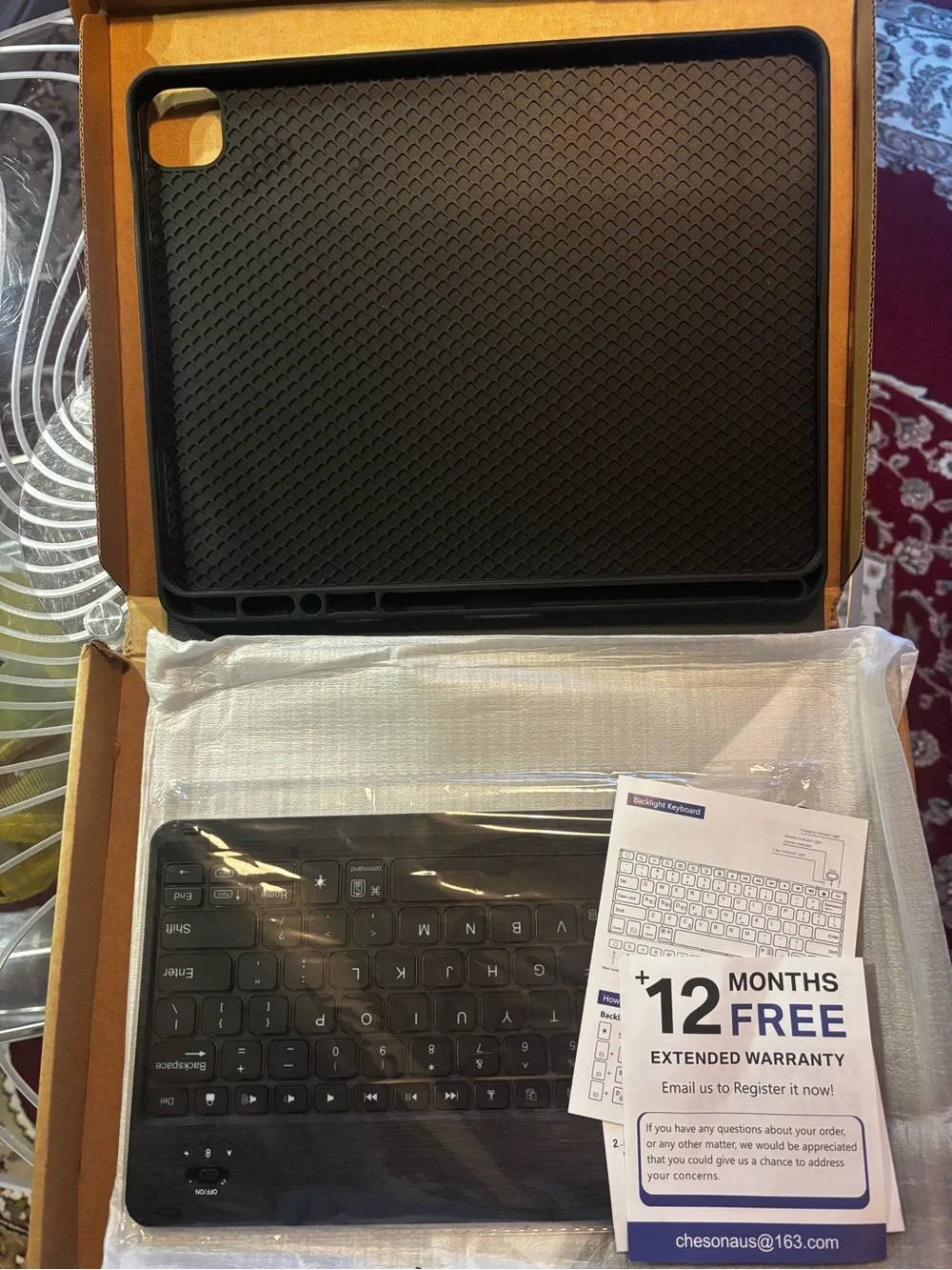 Slim Bluetooth Keyboard with Black Protective Case